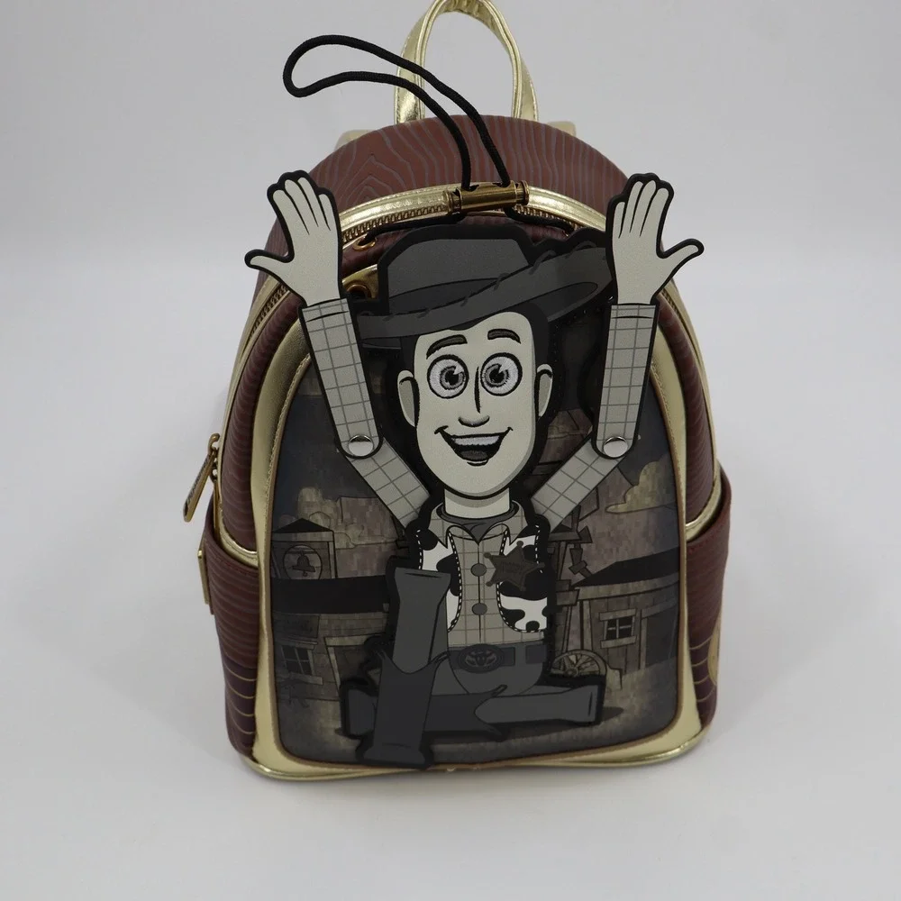 Loungefly‎ Toy Story Woody's Roundup Mini Backpack Womens OS Brown Gold Moveable